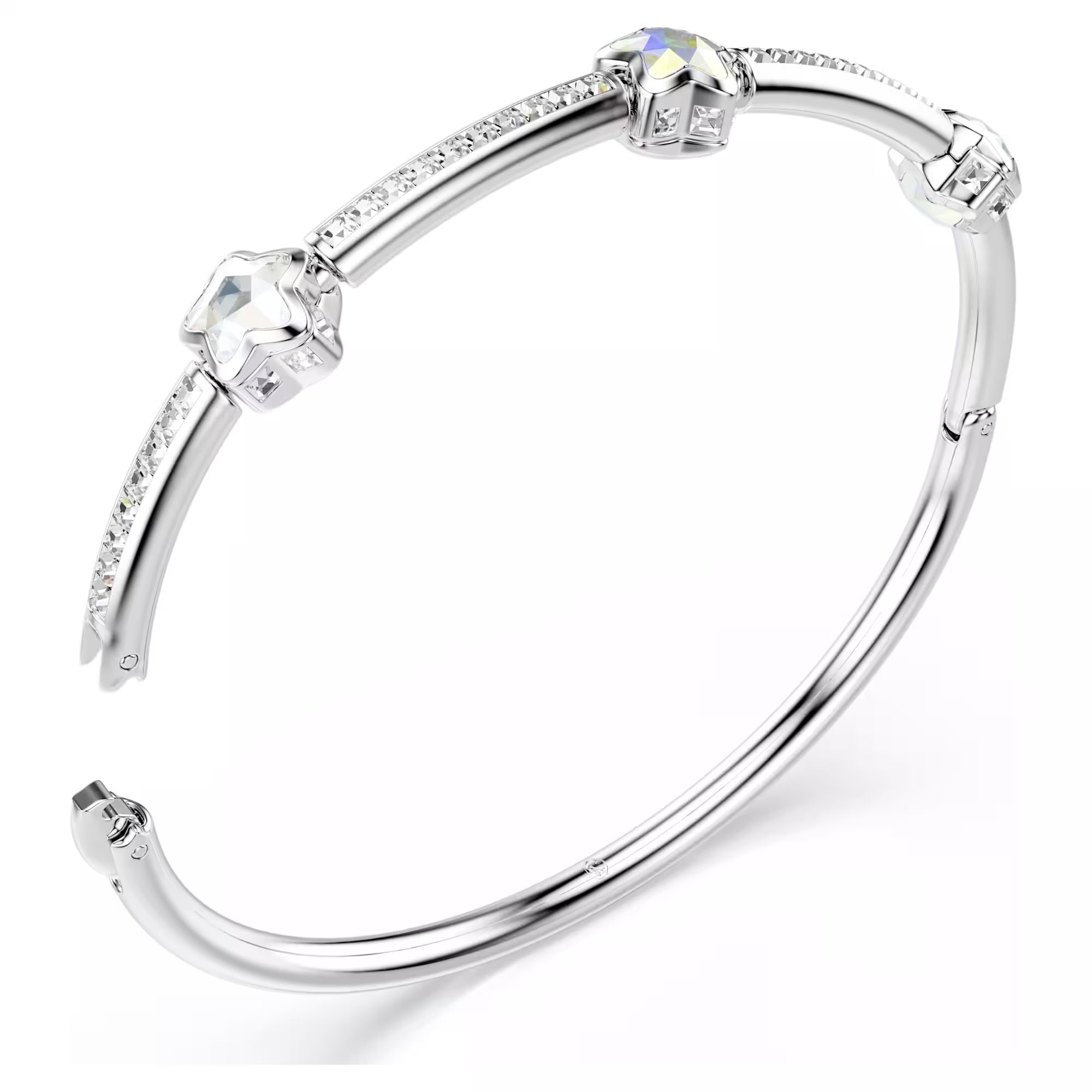 Swarovski bangle bracelet - Chroma - Star - Various sizes - White & Silver