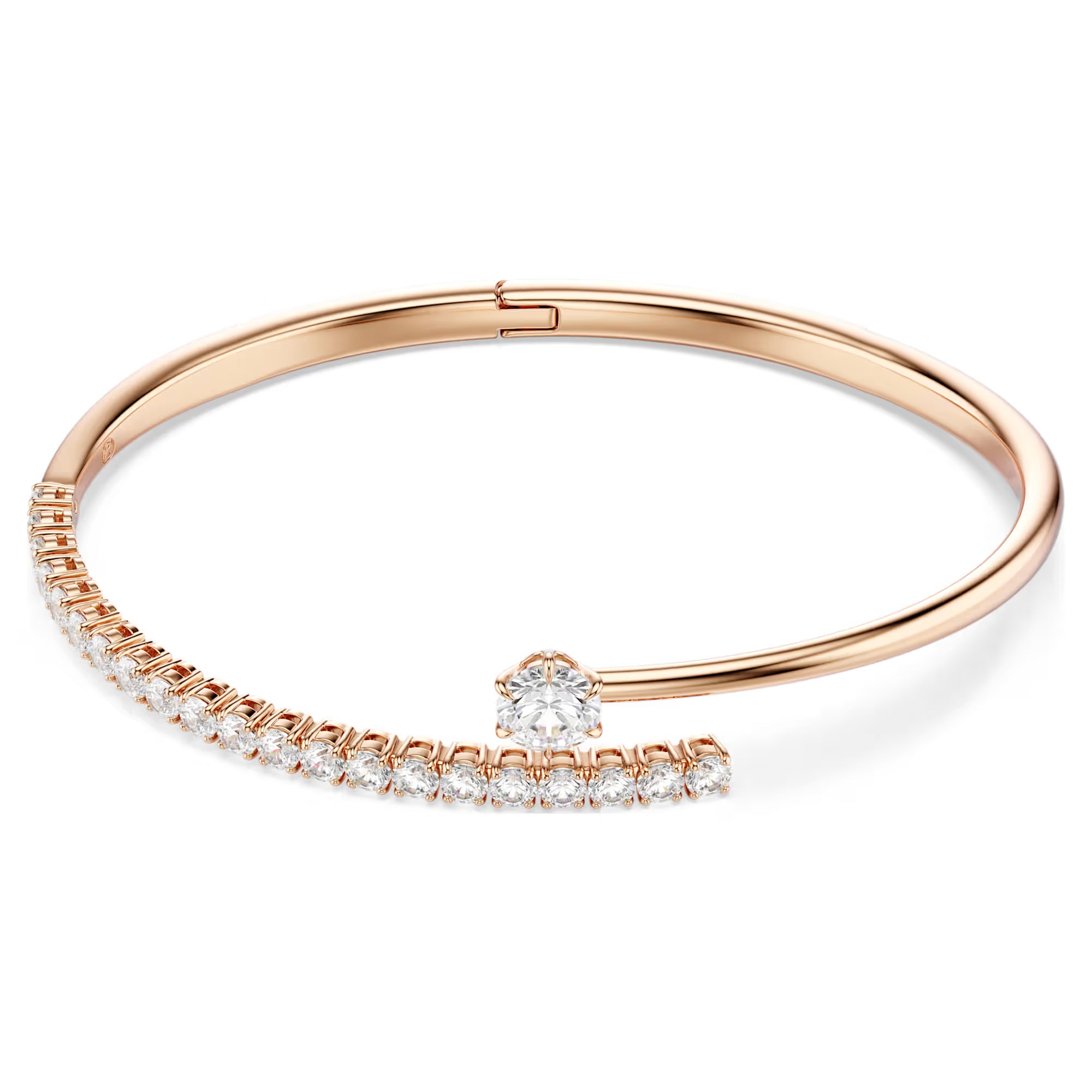Swarovski Bangle Bracelet - Matrix Crash - White & Rose Gold (L)