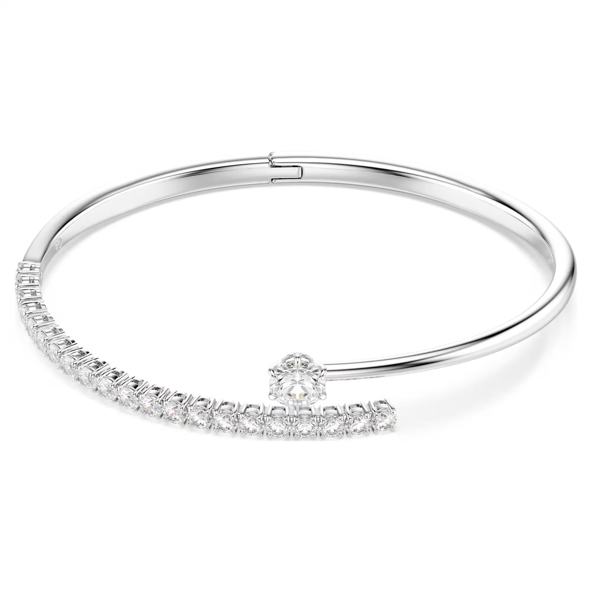 Náramek Swarovski Bangle - Matrix Crash - White & Silver (S)