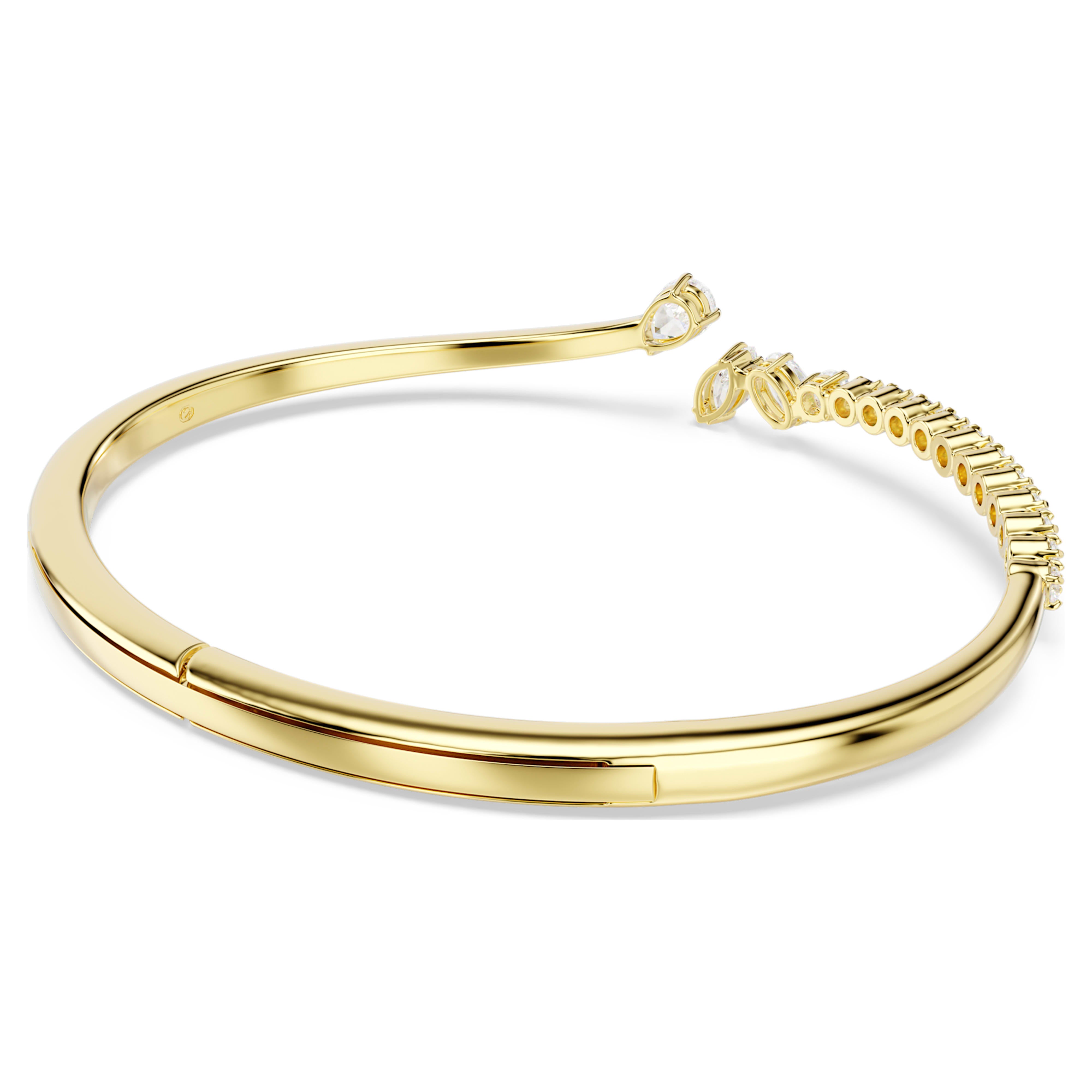 Bracelet Jonc Swarovski - Mesmera Attract - Ouvert - Blanc & Doré (M) vue 4