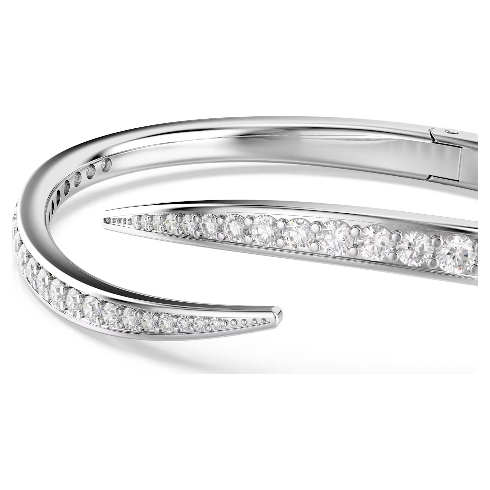 Swarovski Bangle Bracelet - Vienna Swan - White & Silver (S)