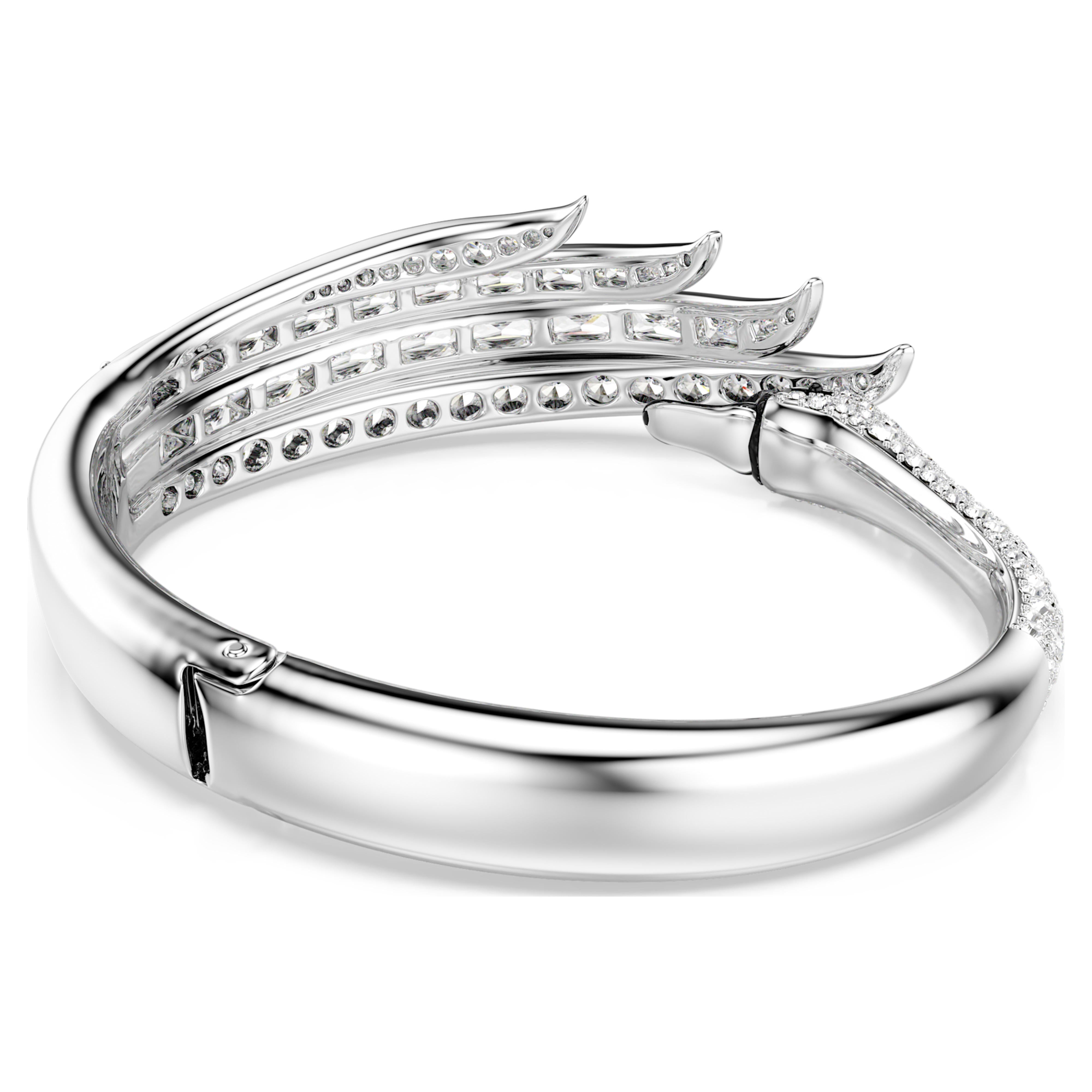 Bracciale rigido Swarovski - Cigno di Vienna - Incolore e argento (M) vista 4