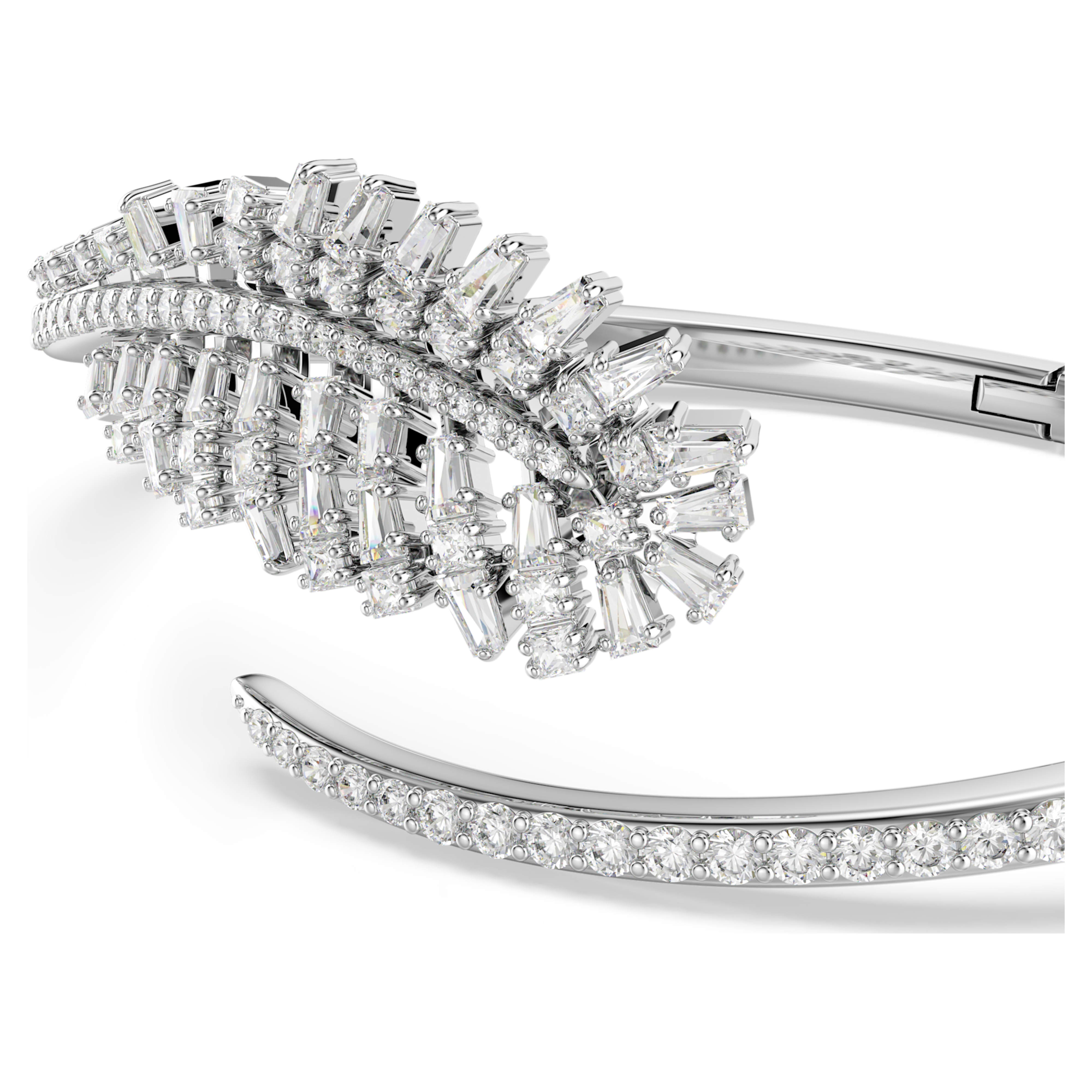 Bracciale rigido Swarovski - Piuma di Vienna - Bianco e argento (L) vista 5