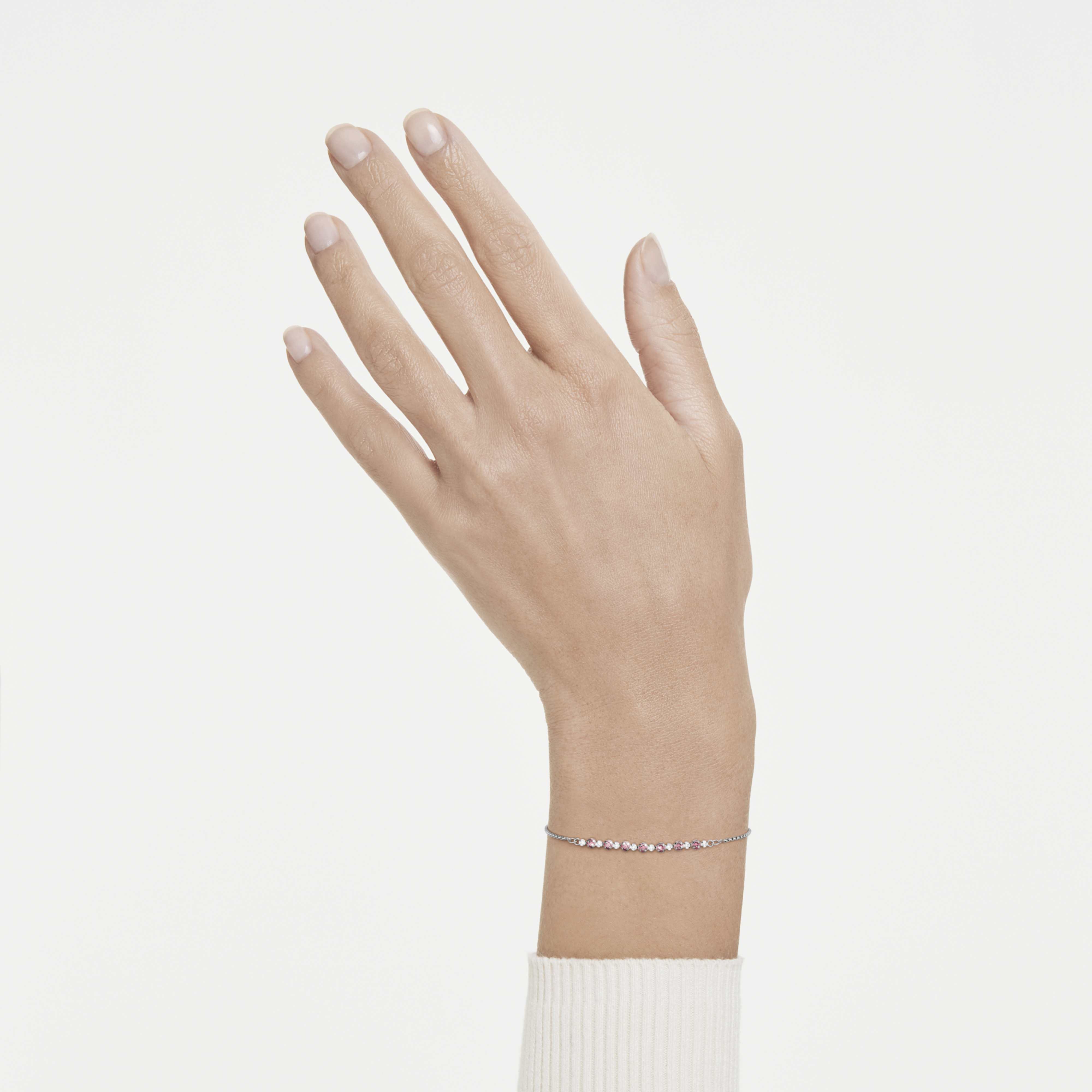 Bracelet Swarovski - Matrix Tennis - Rose & Argenté sur un mannequin