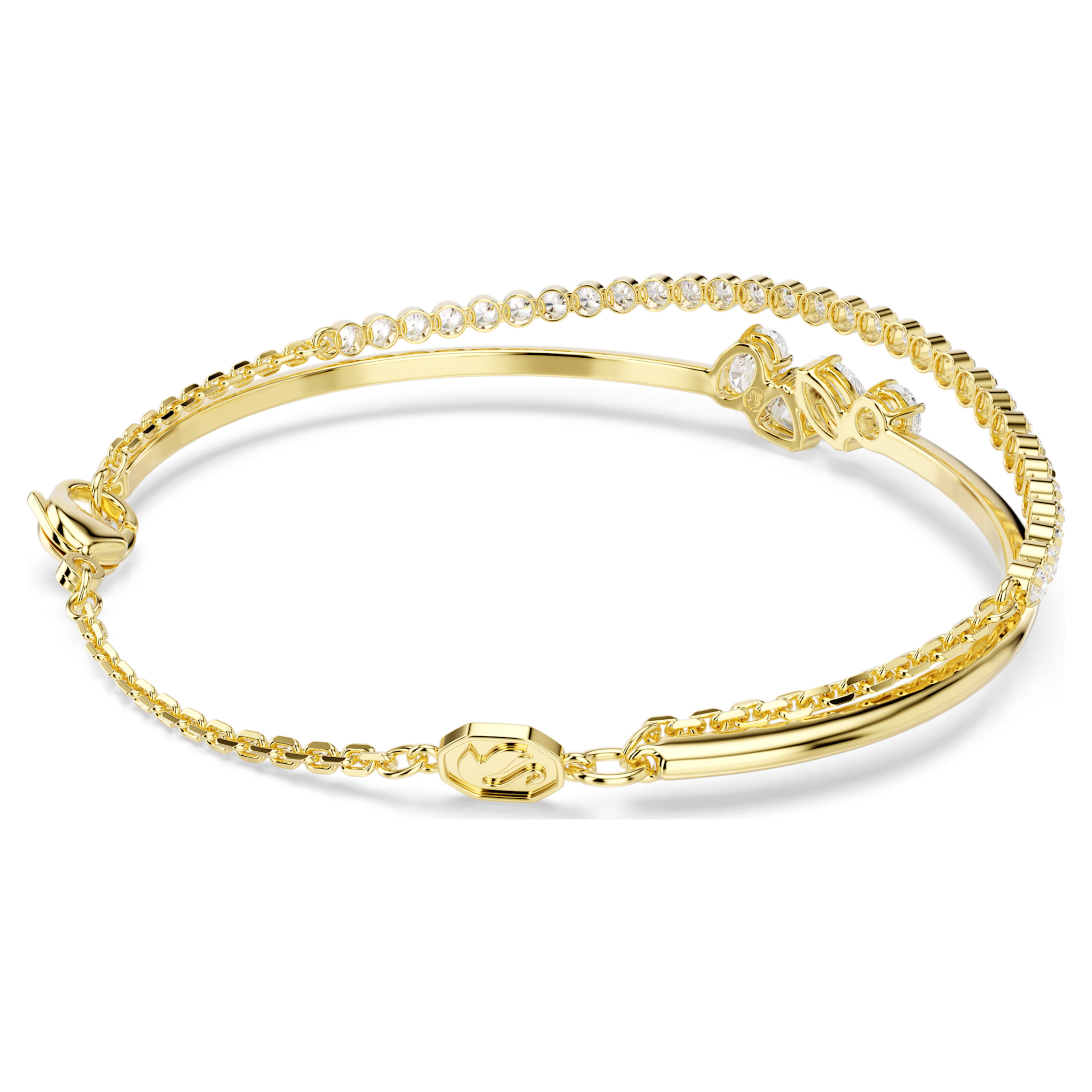 Bracelet Swarovski - Mesmera Attract - Double - Blanc & Doré vue 4