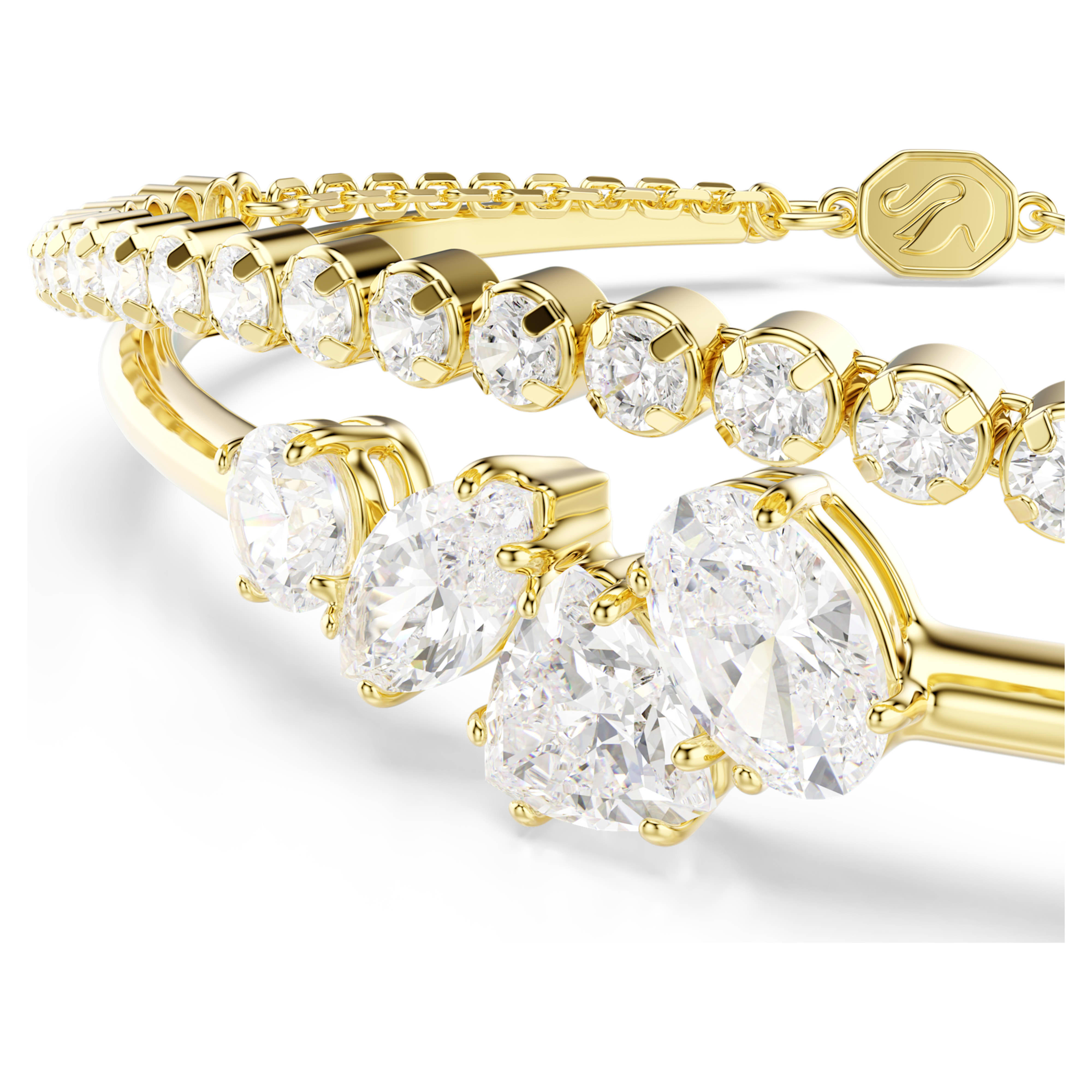 Bracelet Swarovski - Mesmera Attract - Double - Blanc & Doré vue 5
