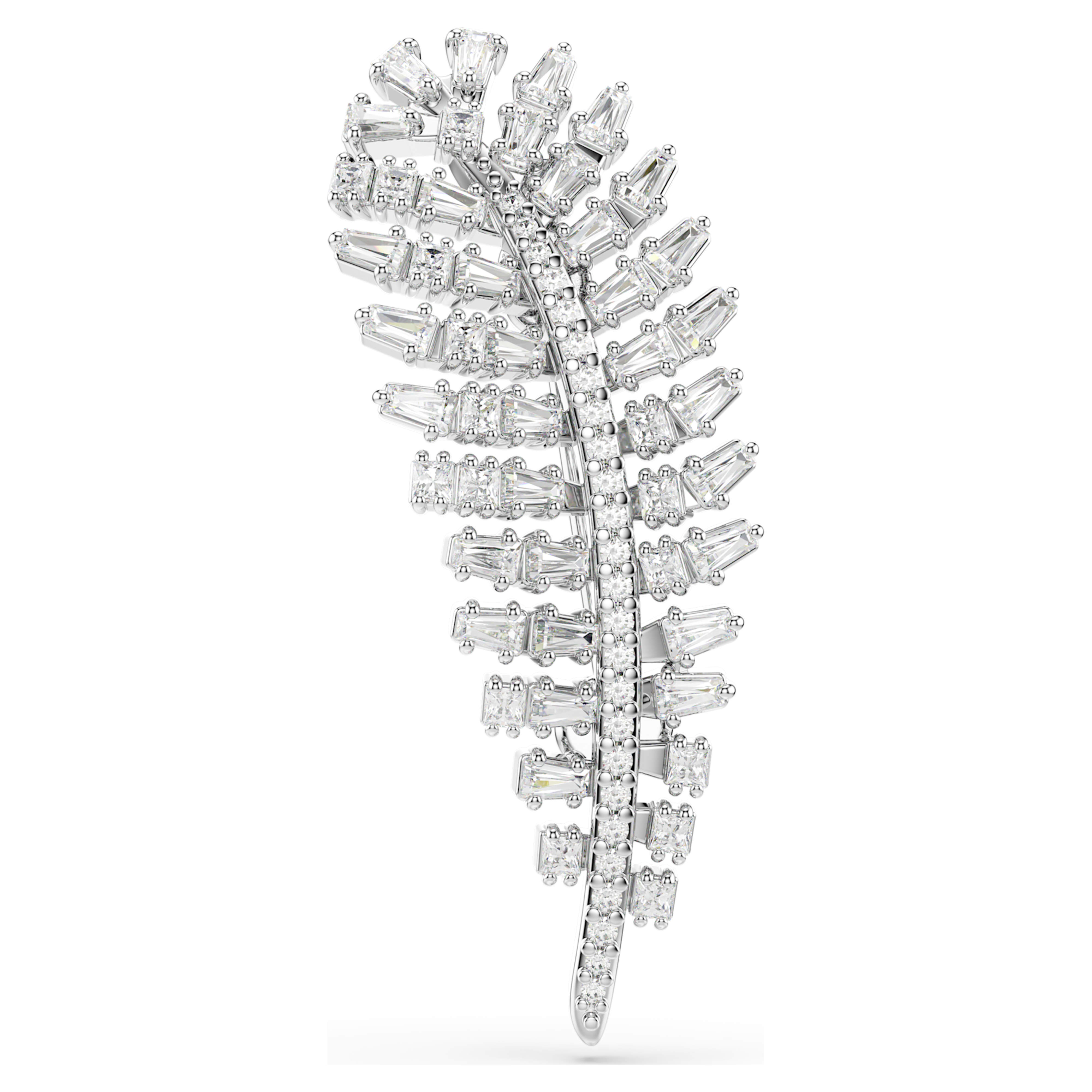 Broche Swarovski - Vienna Feather - Blanc & Argenté