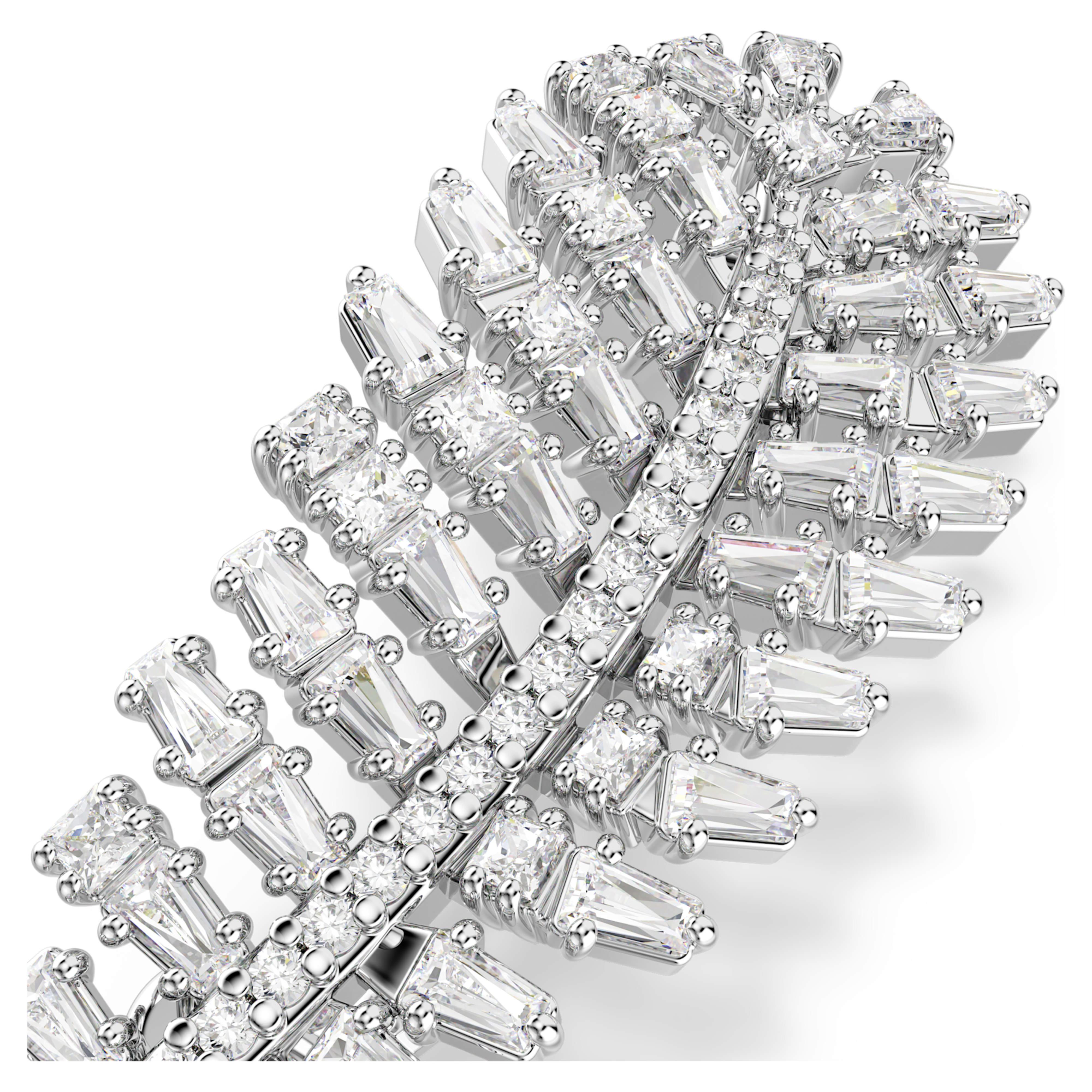 SWAROVSKI フェザー ブローチ スワロフスキー ウィーン フェザー ブローチ ホワイト シルバー