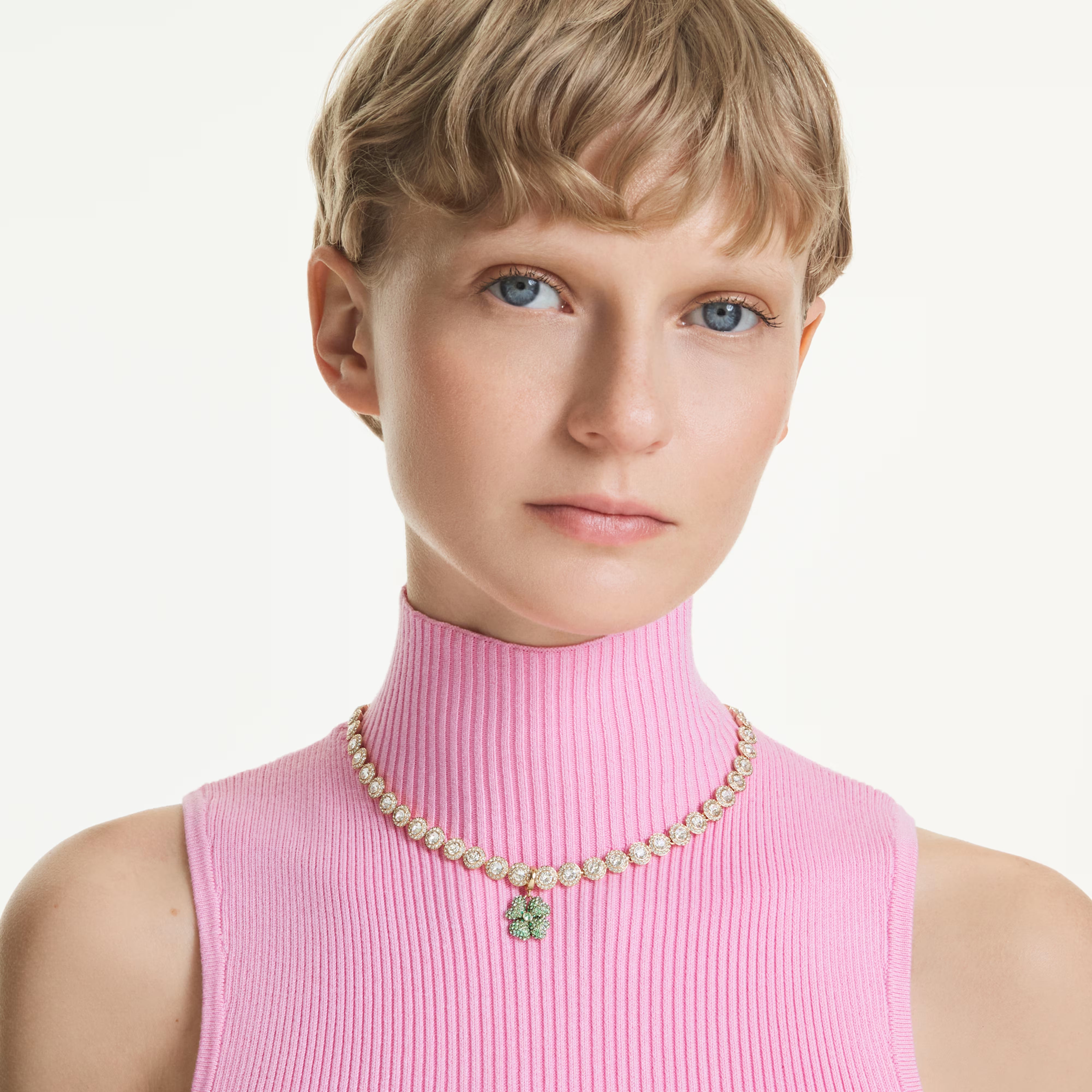 Charm Swarovski - Idyllia - Trèfle - Vert & Doré vue 6