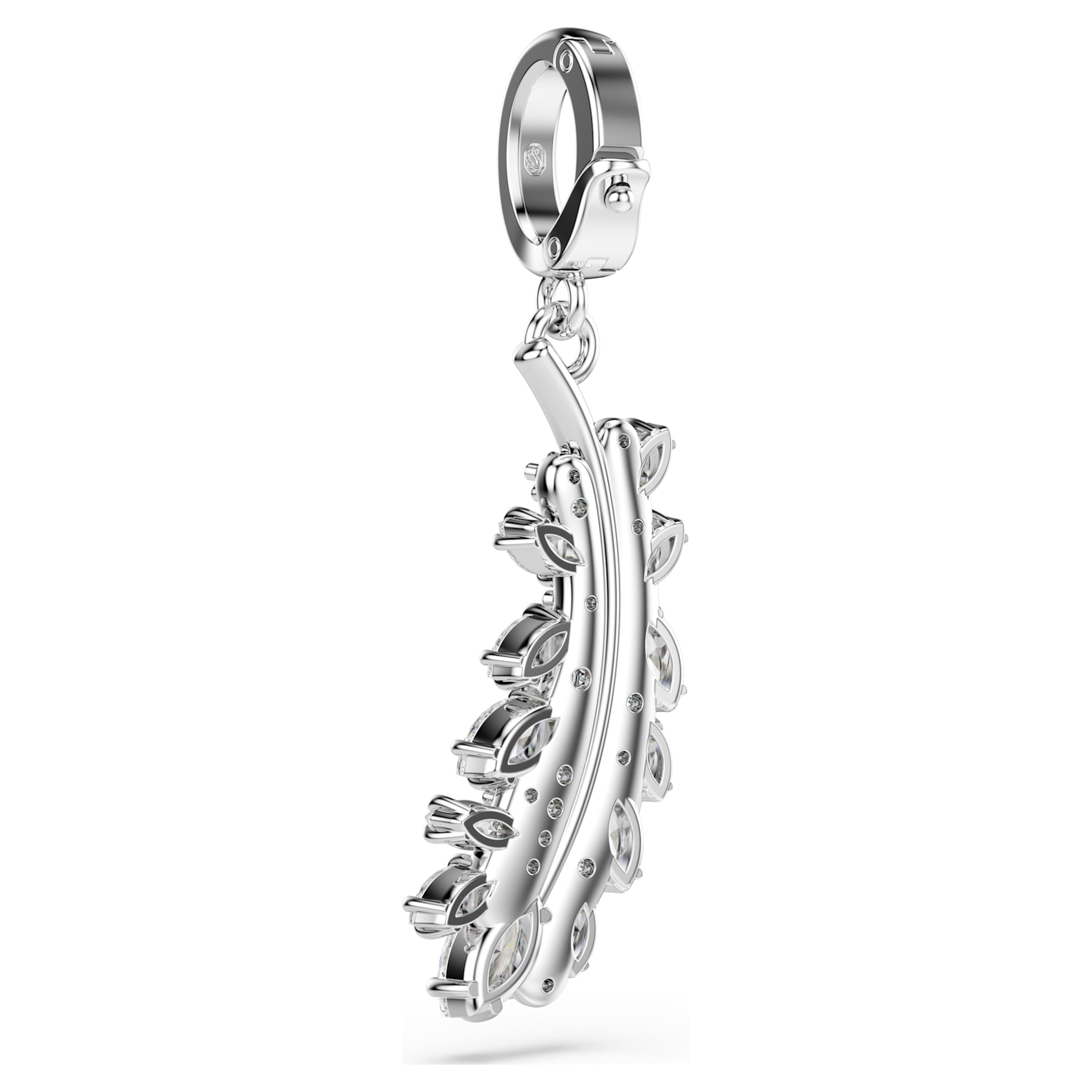 Charm Swarovski - Vienna Feather - Blanc & Argenté vue 4