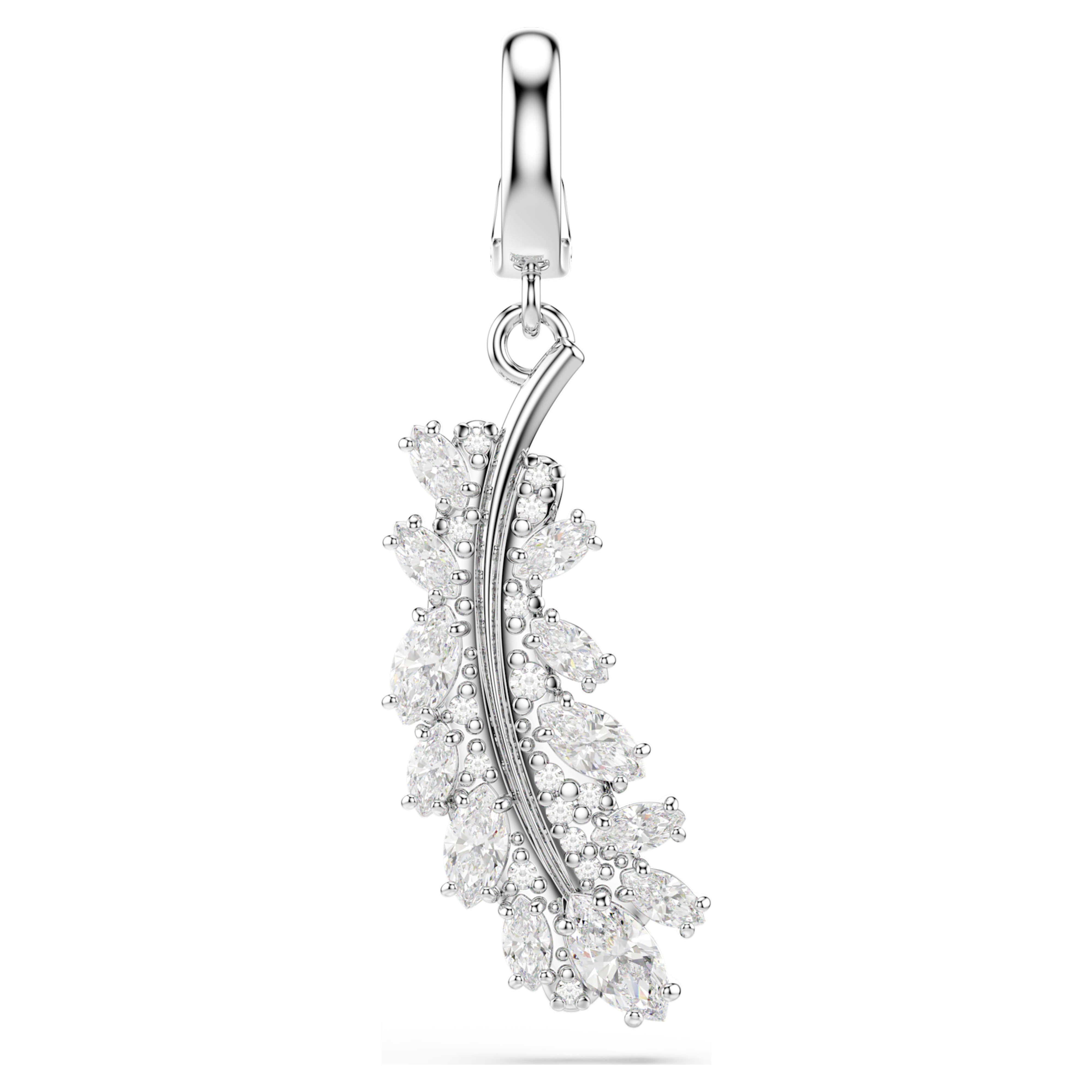 Charm Swarovski - Vienna Feather - Blanc & Argenté