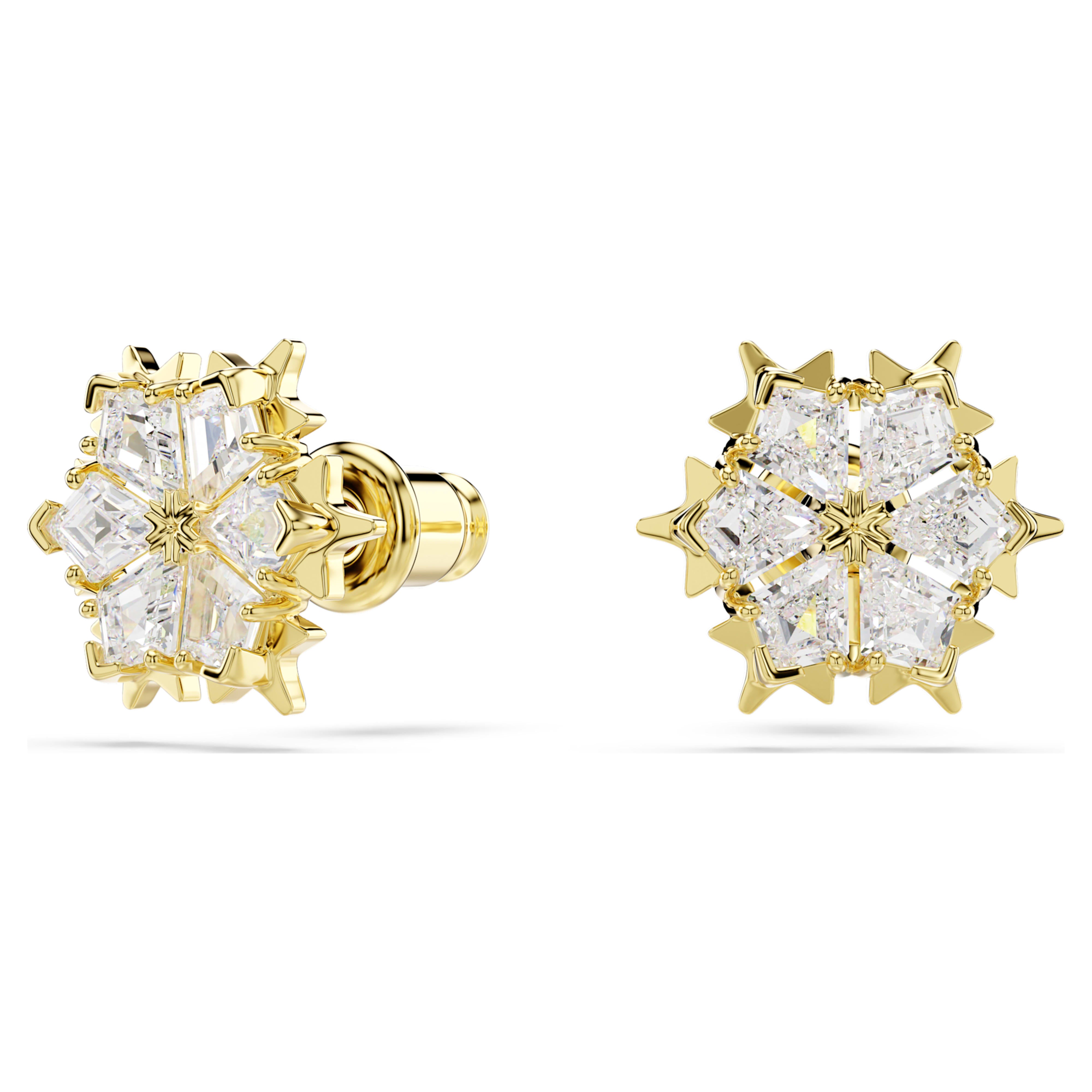 Boucles d'oreilles Swarovski - Magic - Blanc & Doré vue 5