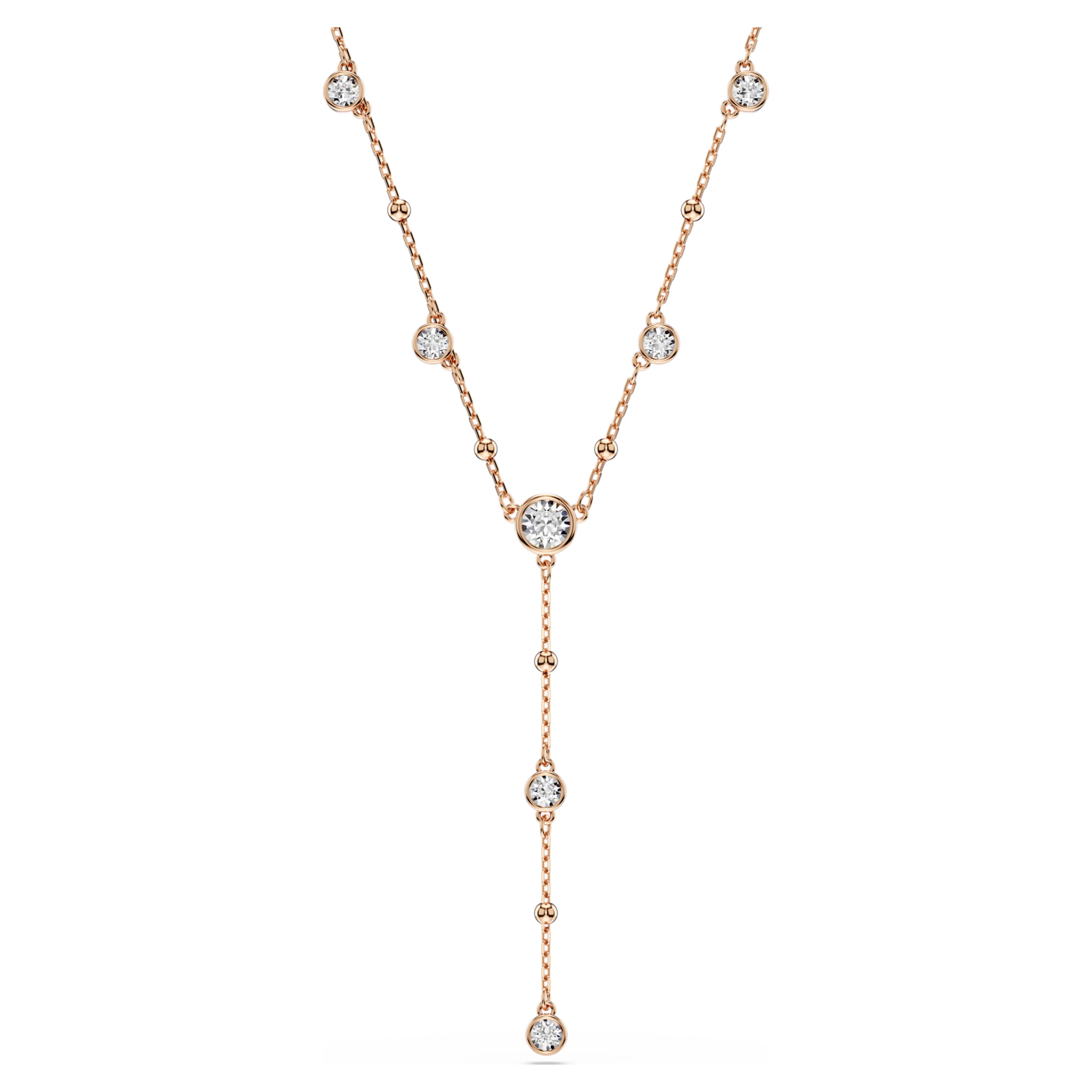 Colier Swarovski - Lanț Imber - Y - incolor și aur roz