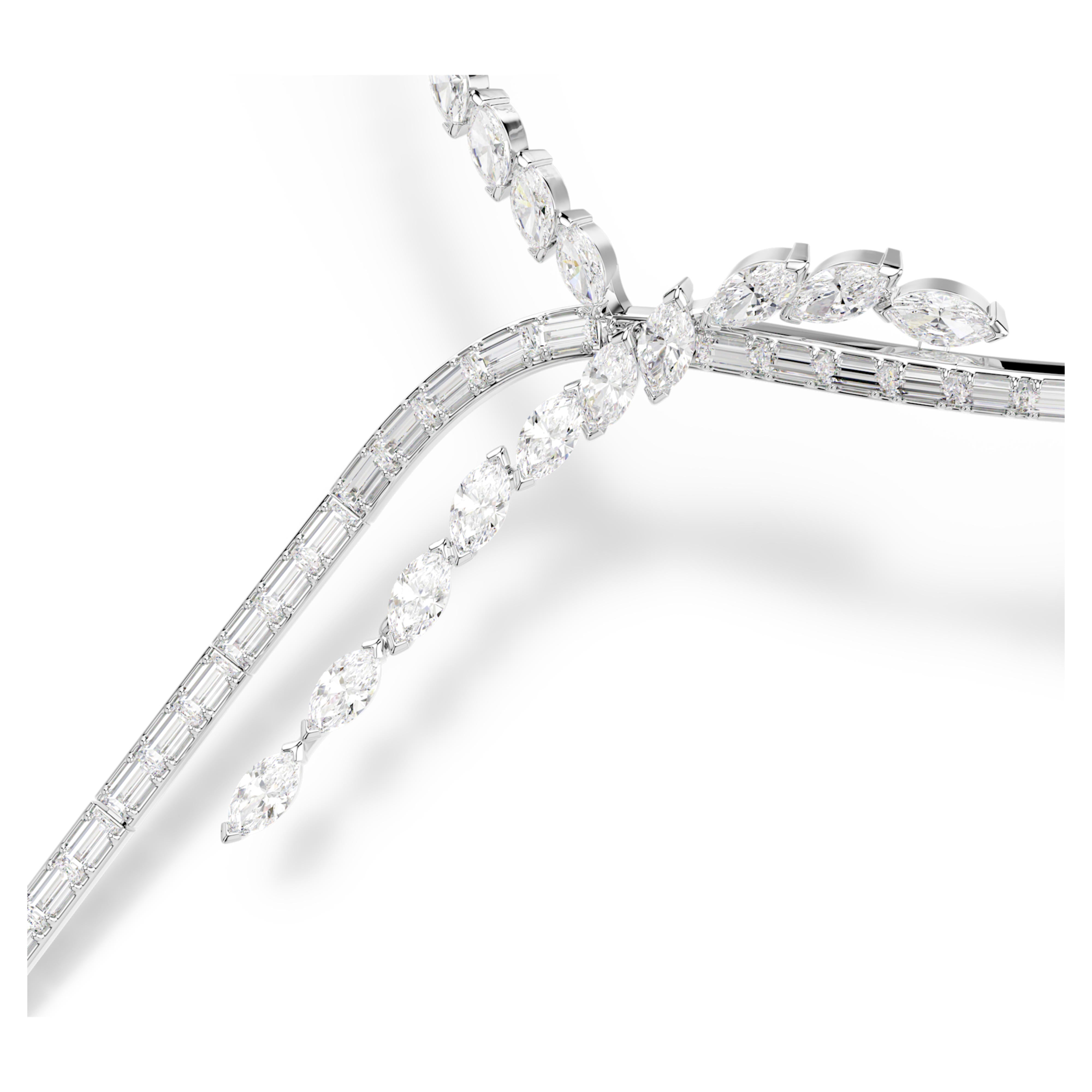 Swarovski halskæde - Mesmera Glam - Hvid & Sølv visning 4