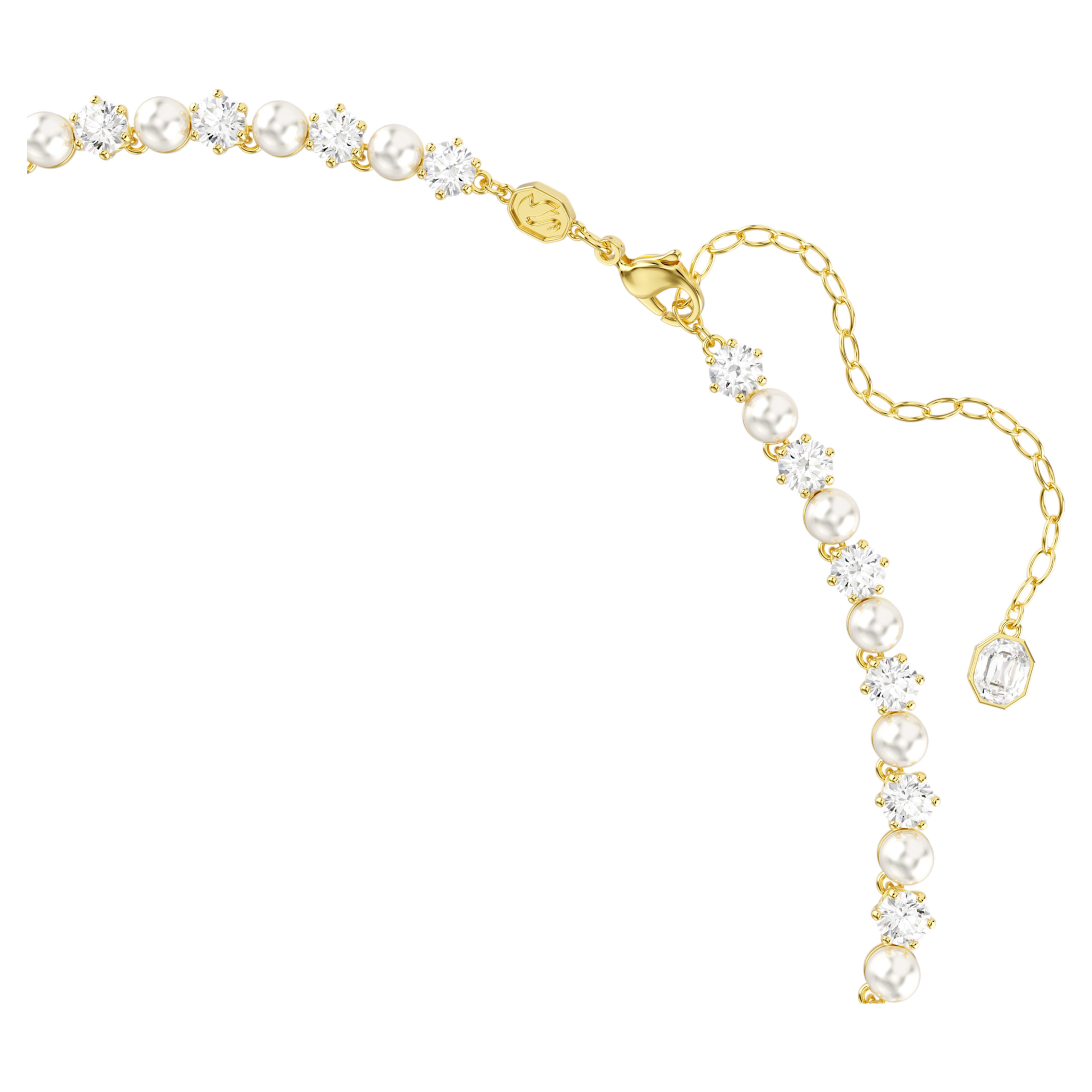 Κολιέ Swarovski - Tennis Matrix - Στρογγυλό μέγεθος - Λευκή & χρυσή όψη 4