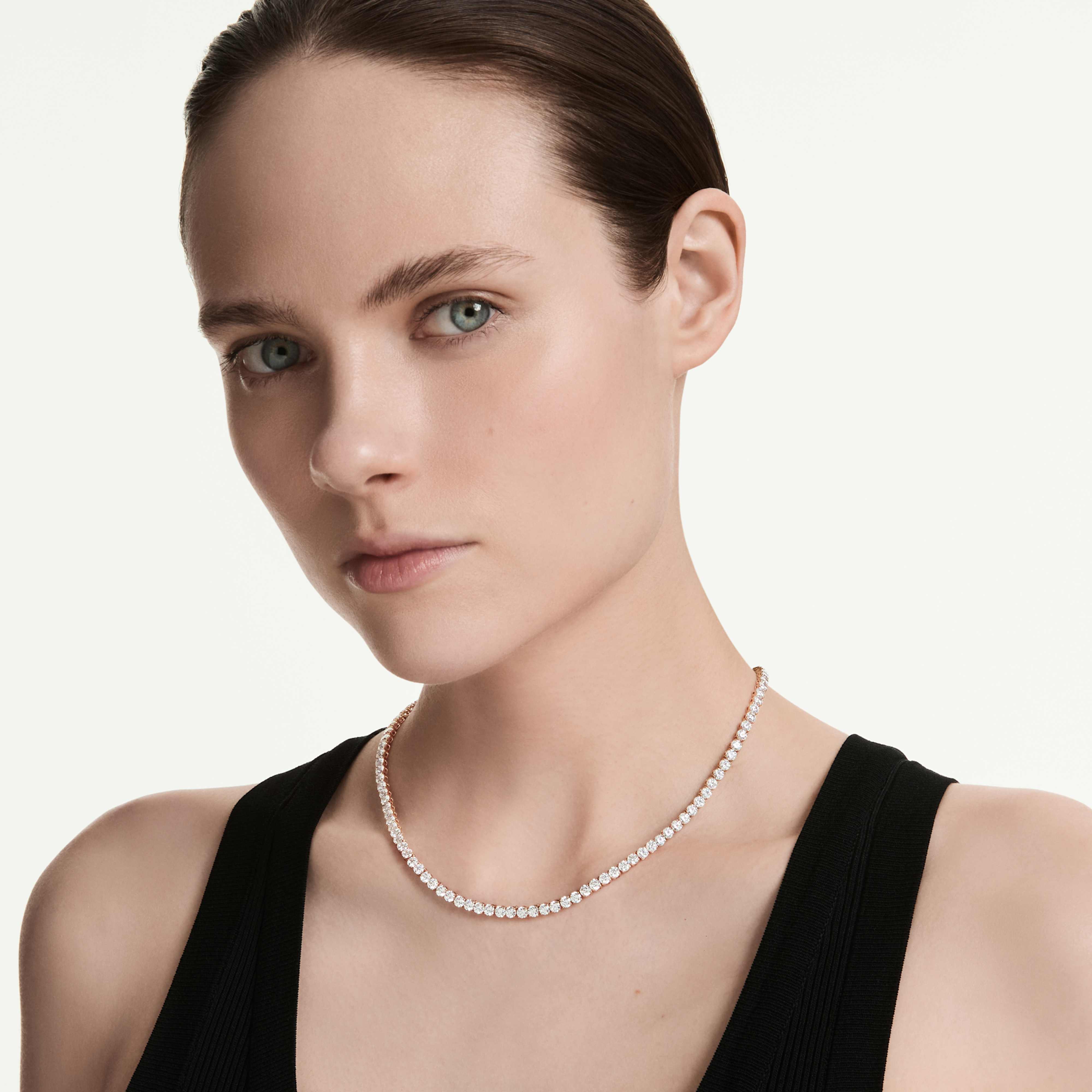 Collier Tennis Swarovski - Matrix Tennis - Blanc & Doré Rosé (M) vue 3