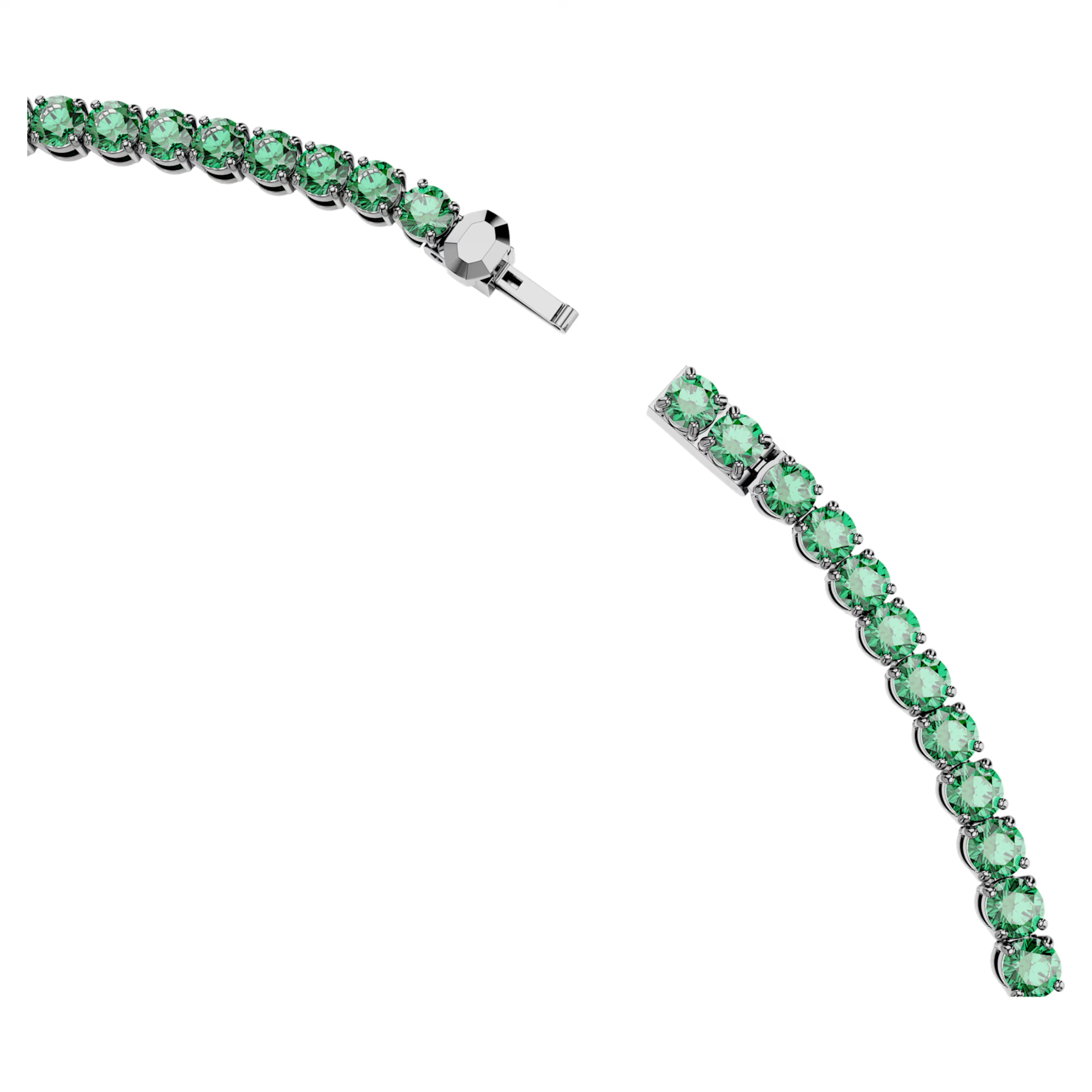 Collier Tennis Matrix Rond Vert Rhuténié – Swarovski vue 3