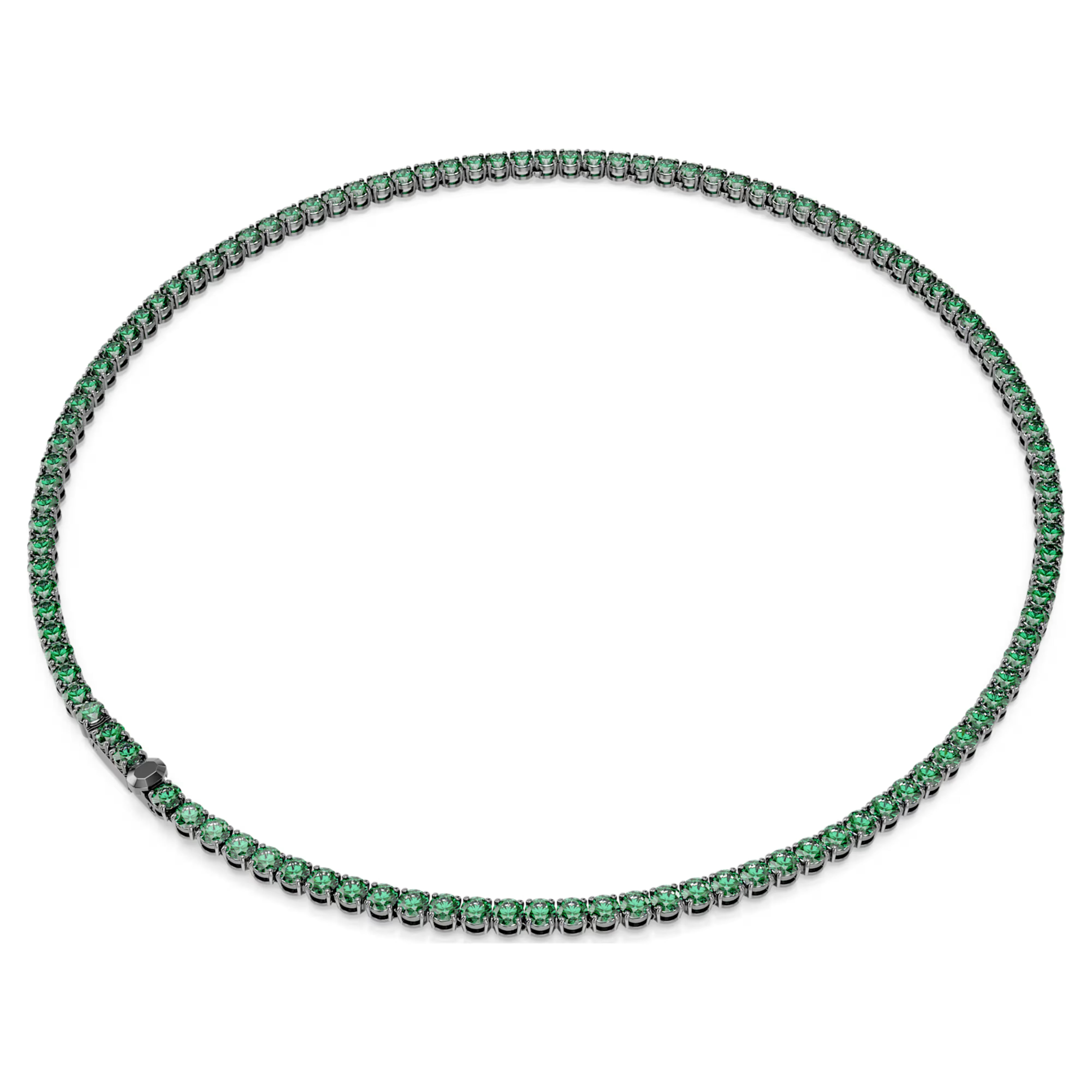 Collier Tennis Matrix Rond Vert Rhuténié – Swarovski vue 2