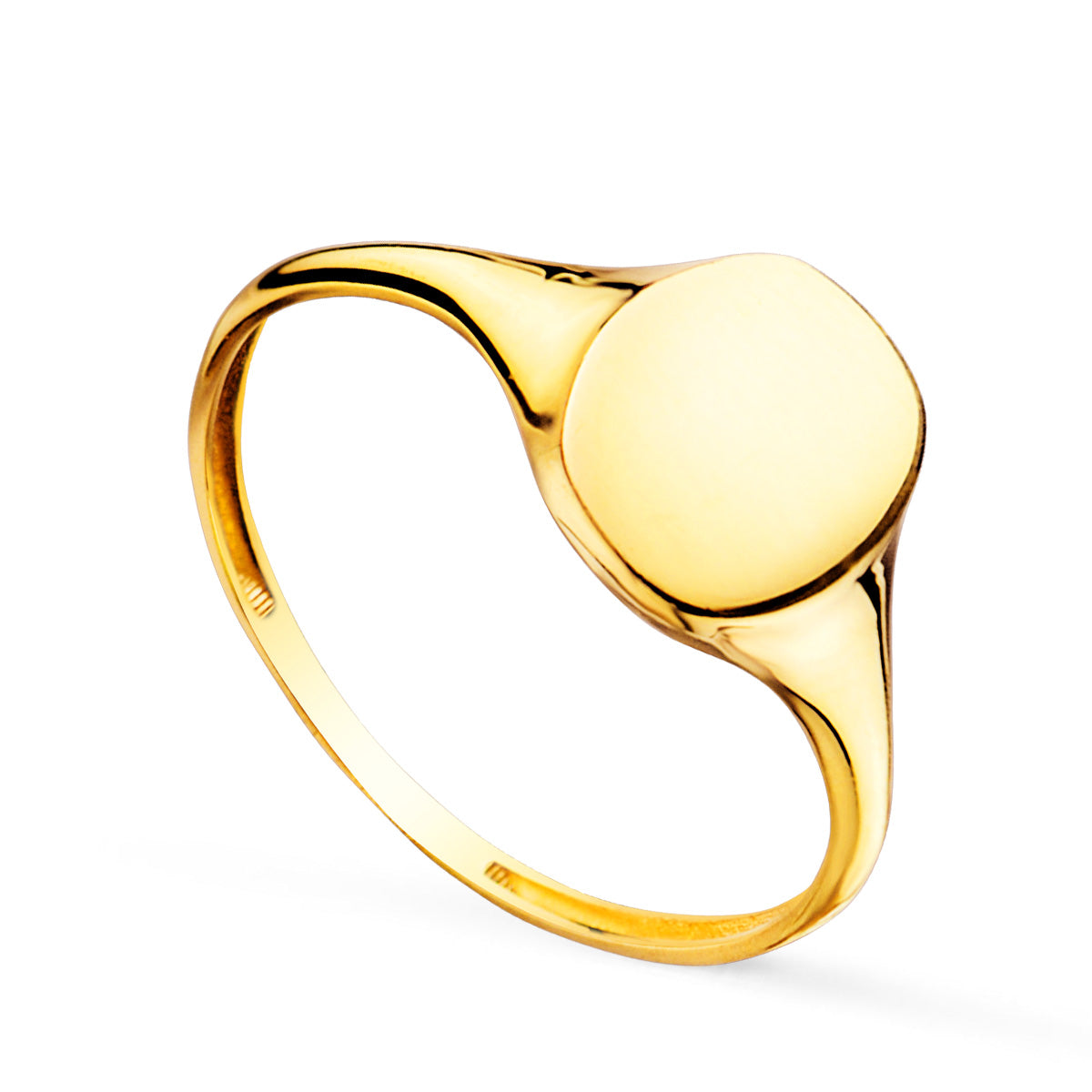 18K Sello Oro Amarillo Macizo Forma Tonel. Zona Grabado: 8,5X7 mm