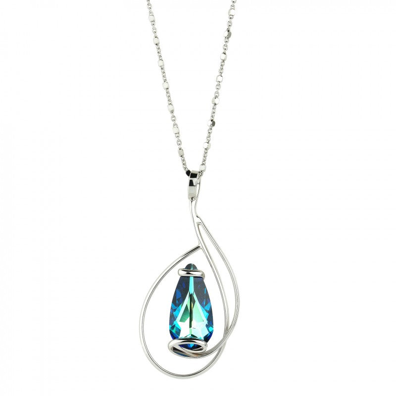 Collier Elegant CDX – Argenté – Bleu Bermudes