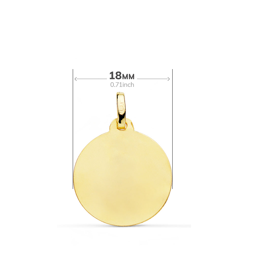 Disc neted placat cu placă 9K Disc sculptat în aur galben mat 18 mm