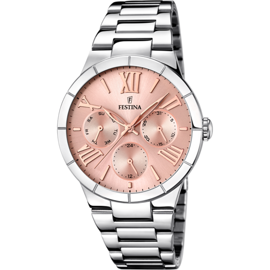 Dameshorloge Festina BOYFRIEND F16716/3 – stalen band met roze wijzerplaat – vooraanzicht