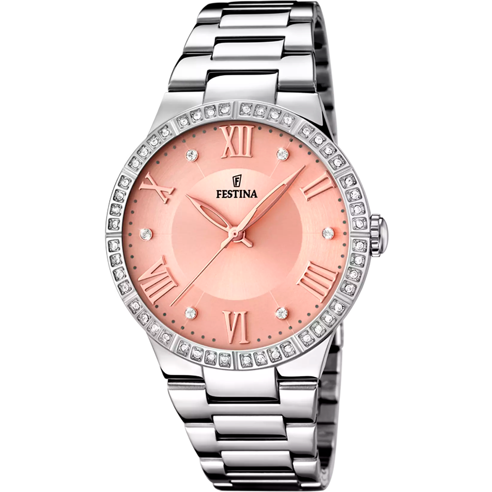 Montre femme Festina BOYFRIEND F16719/3 – cadran rose bracelet acier – vue de face