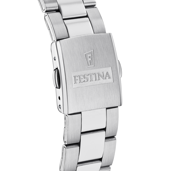 Herrklocka Festina TIDLÖS KRONOGRAF F16820/2 – blått stålarmband – bakifrån