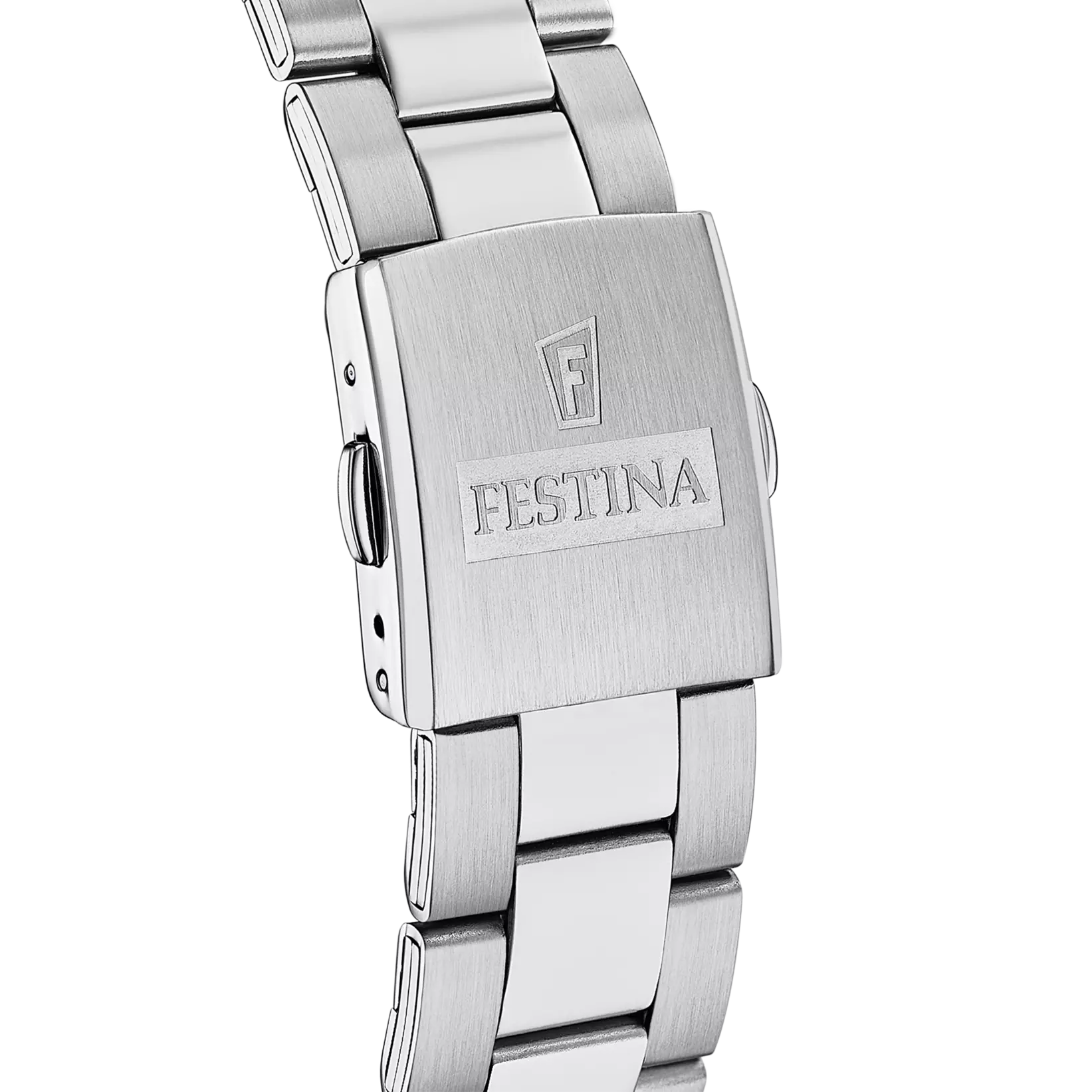 Montre homme Festina TIMELESS CHRONOGRAPH F16820/R – cadran vert bracelet acier – détail du fermoir