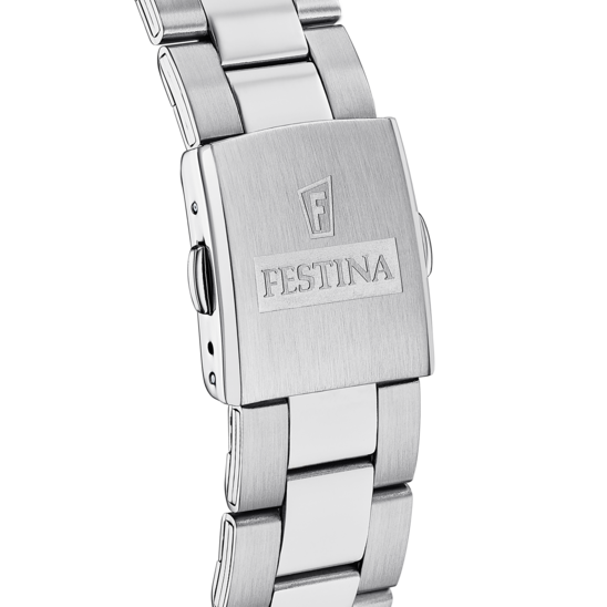 Pánské hodinky Festina TIMELESS CHRONOGRAPH F16820/S – ocelový náramek s granátovým ciferníkem – pohled zezadu
