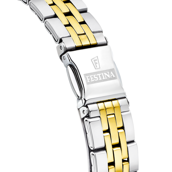 Montre femme Festina MADEMOISELLE F16868/1 – cadran blanc bracelet acier – vue de dos