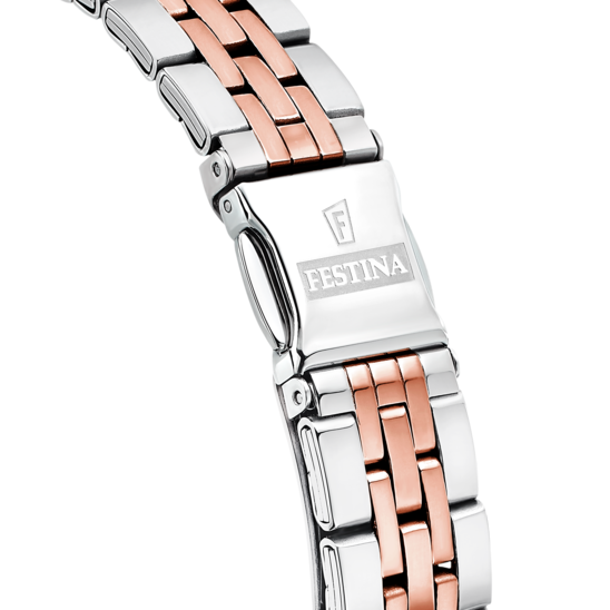Montre femme Festina MADEMOISELLE F16868/2 – cadran argenté bracelet acier – vue de dos