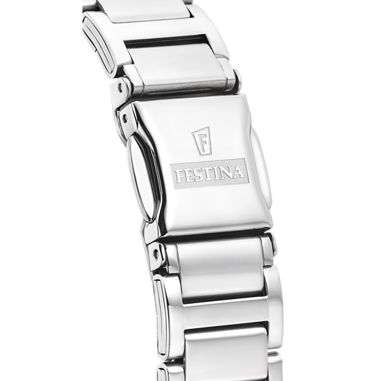 Montre femme Festina MADEMOISELLE F16936/3 – cadran blanc bracelet acier – vue de dos