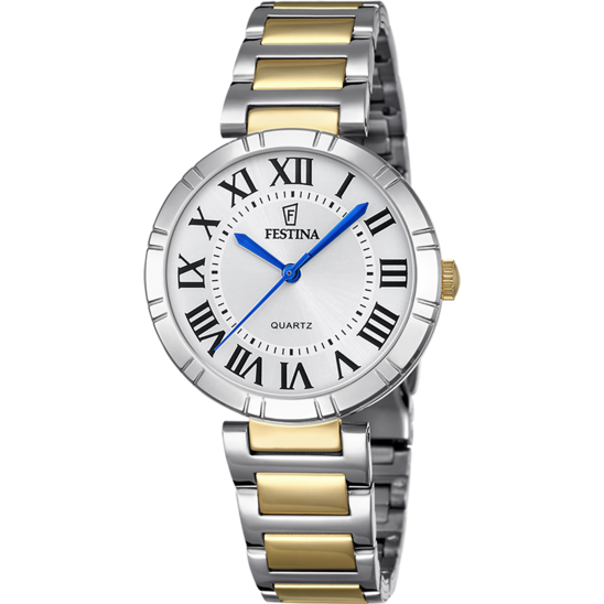 Montre femme Festina MADEMOISELLE F16937/G – cadran blanc bracelet acier – vue de face