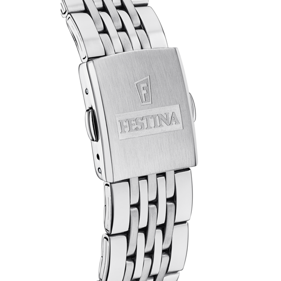 Montre homme Festina TIMELESS CHRONOGRAPH F20285/8 – cadran vert foncé bracelet acier – vue de dos