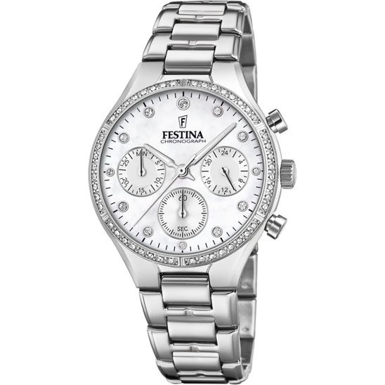 Dameshorloge Festina BOYFRIEND F20401/1 – stalen armband met parelmoeren wijzerplaat – vooraanzicht