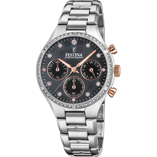 Dameshorloge Festina BOYFRIEND F20401/4 – stalen band met parelwitte wijzerplaat – vooraanzicht