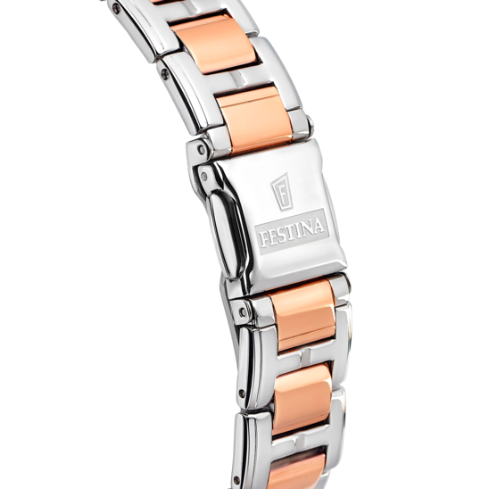 Dameur Festina KÆRESTE F20403/1 – urskive perlefarvet stålarmbånd – set bagfra
