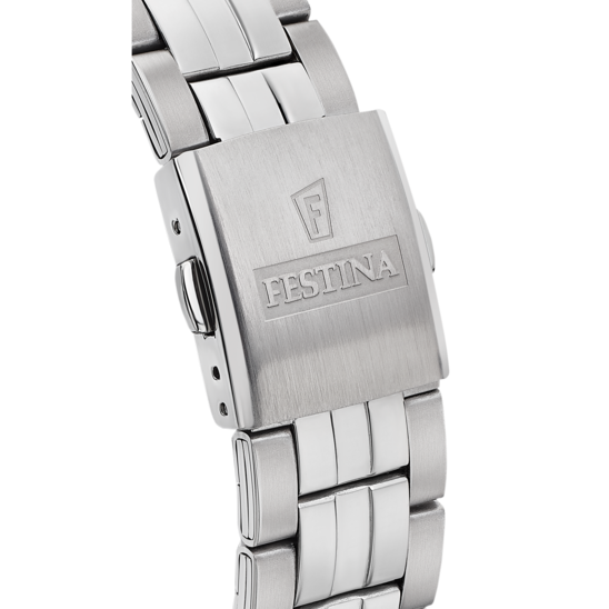 Herrklocka Festina CLASSICS F20425/5 – blå urtavla stålarmband – bakifrån