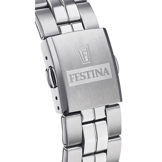 Herrklocka Festina CLASSICS F20437/1 – vit urtavla stålarmband – bakifrån