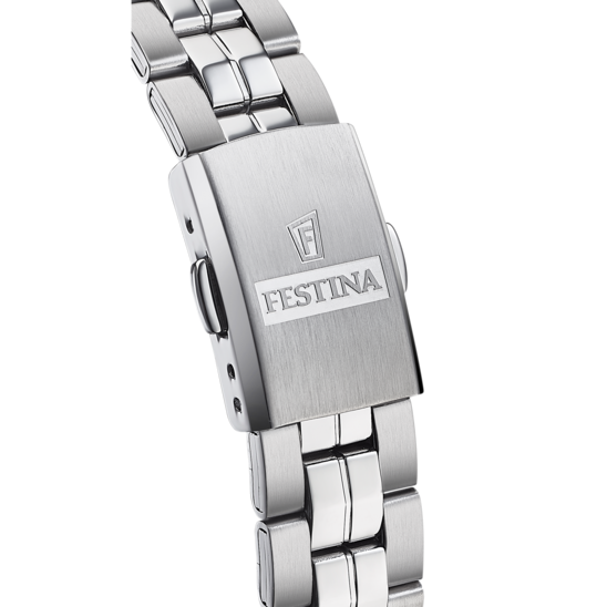 Dameklokke Festina CLASSICS F20438/4 – sølv urskive stålarmbånd – sett bakfra