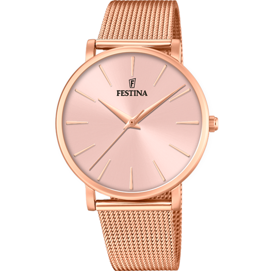 Montre femme Festina BOYFRIEND F20477/1 – cadran rosé bracelet acier – vue de face