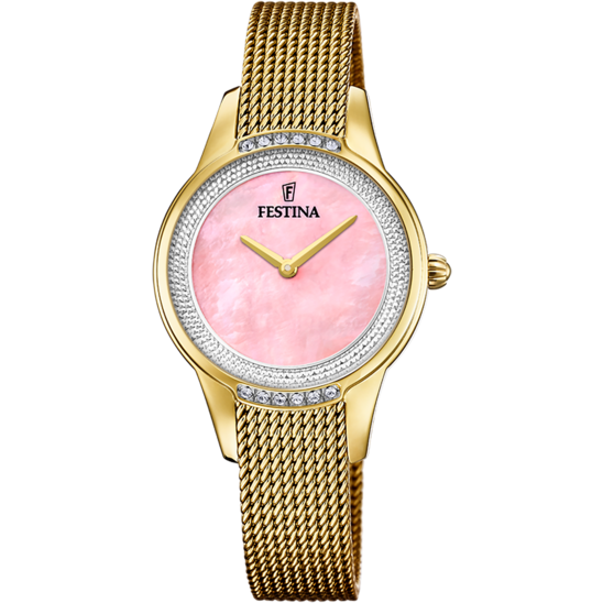 Montre femme Festina MADEMOISELLE F20495/2 – cadran rose bracelet acier – vue de face
