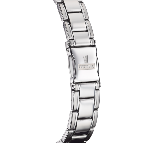 Dameshorloge Festina CLASSICS F20509/1 – stalen band met witte wijzerplaat – achteraanzicht