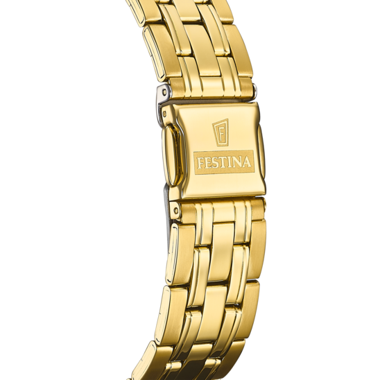 Heren horloge Festina KLASSIEKERS F20513/1 – stalen band met witte wijzerplaat – achteraanzicht