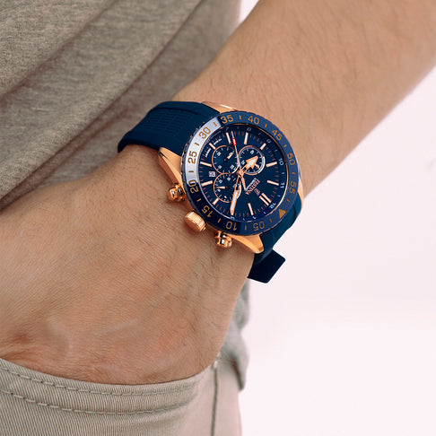 Pánské hodinky Festina CERAMIC F20516/1 – modrý ciferník pryžový pásek – řada