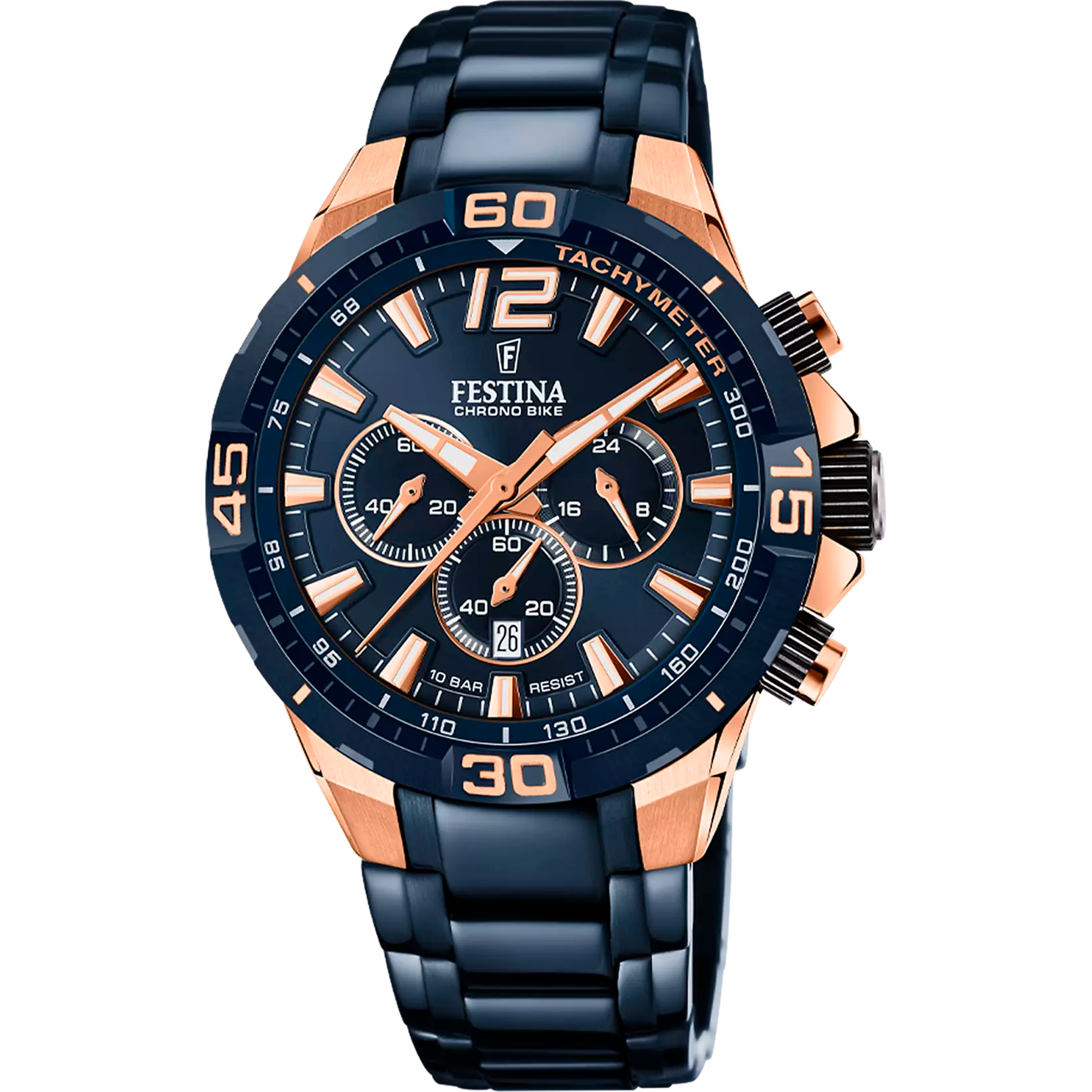 Montre homme Festina SPECIAL EDITIONS F20524/1 – cadran bleu bracelet acier – vue de face