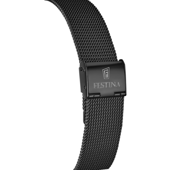 Montre homme Festina AUTOMATIC F20535/1 – cadran noir bracelet acier – vue de dos