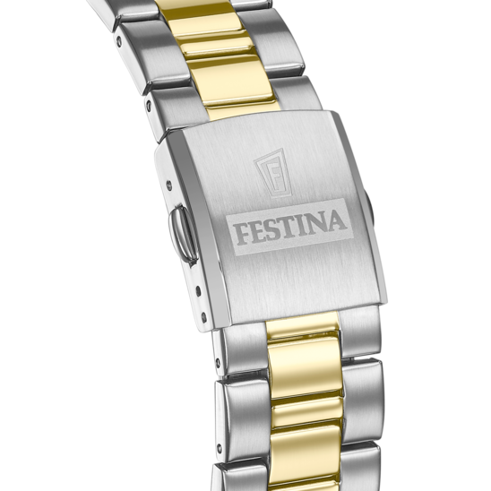 Montre homme Festina CLASSICS F20554/1 – cadran blanc bracelet acier – vue de dos