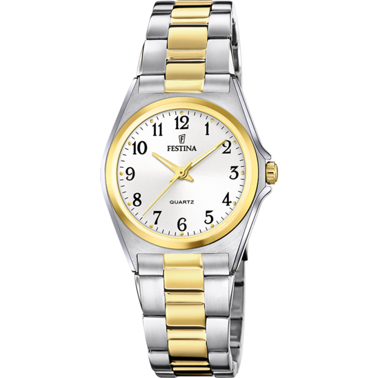 Montre femme Festina CLASSICS F20556/1 – cadran blanc bracelet acier – vue de face